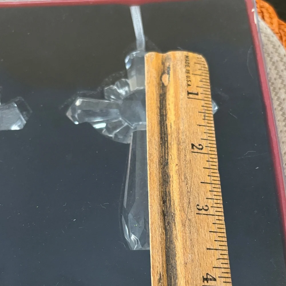 Belk Clear Crystal Cross Ornaments Set of 3 in Original Package Never Opened